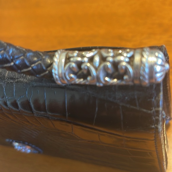 Brighton Vintage Wallet Clutch Hand Bag Crossbody Leather Silver Hardware - Picture 4 of 16